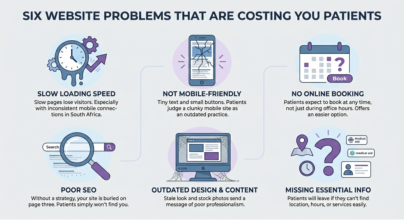 Six common website problems that cost medical practices patients
